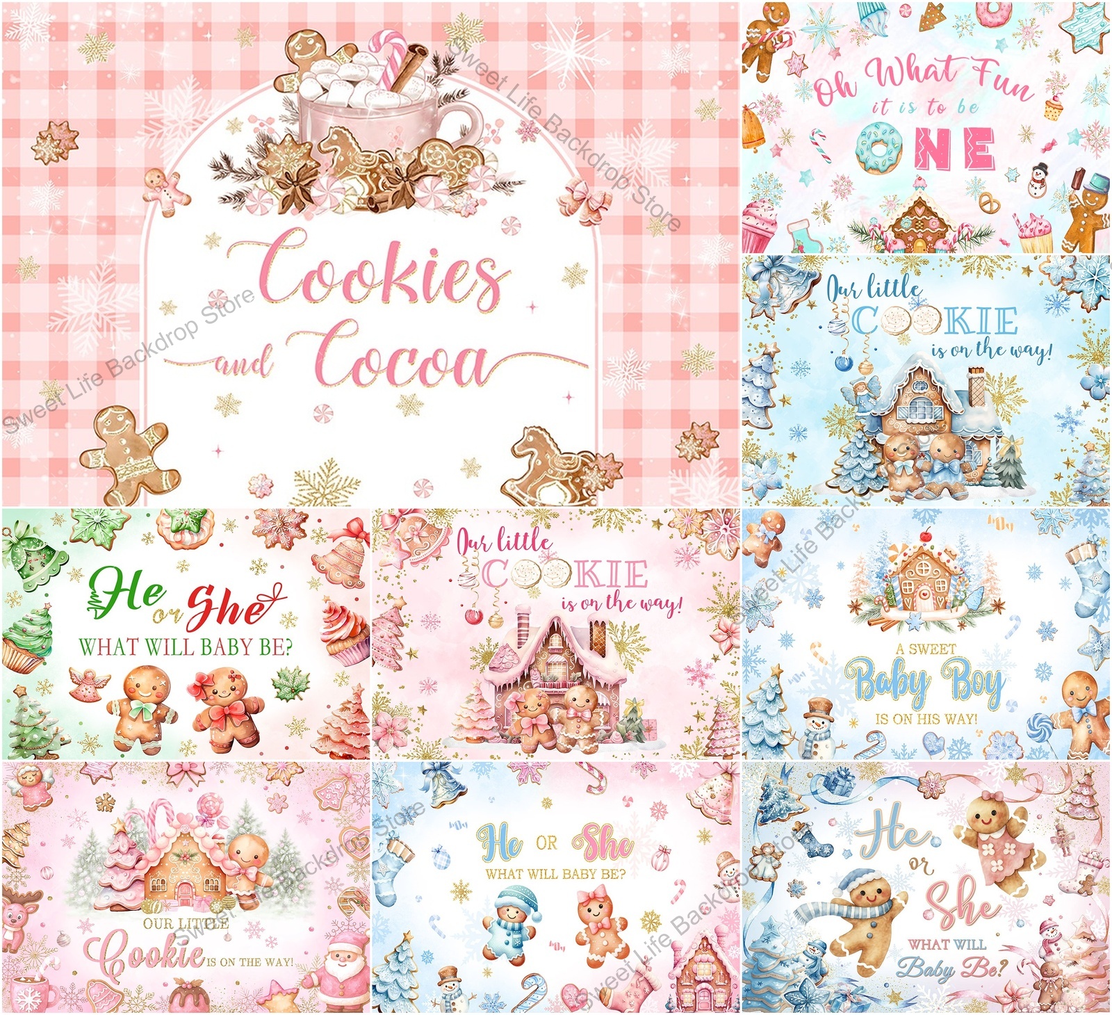 Navidad pan de jengibre Baby S - Dessert Table Backdrop reseña y precio