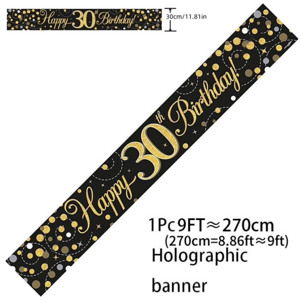 Guirnalda Holográfica Negra y  - Party Banner Gold reseña y precio