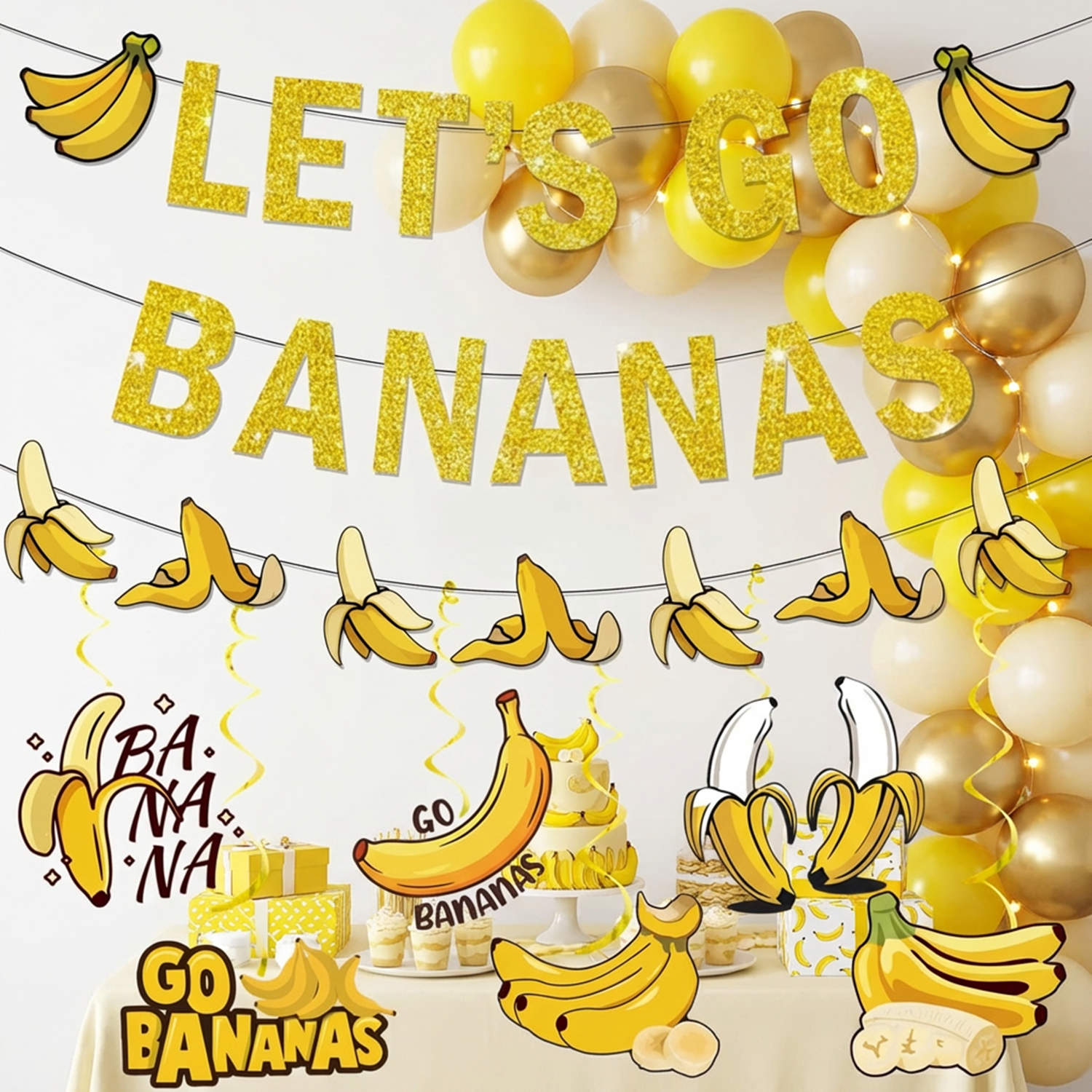 1 Juego de guirnaldas de banan - Let'S Party Event Supply reseña y precio